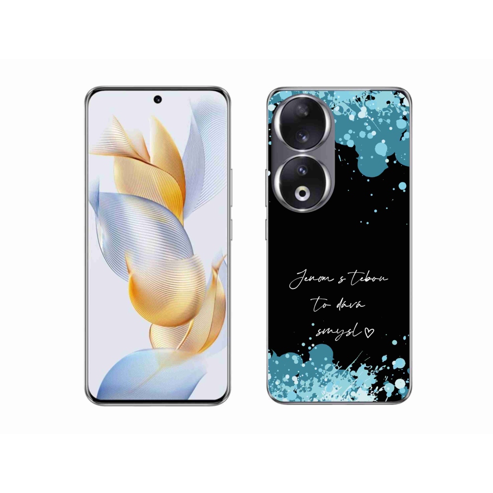 Gélový kryt mmCase na Honor 90 - zamilovaný text čierne pozadie