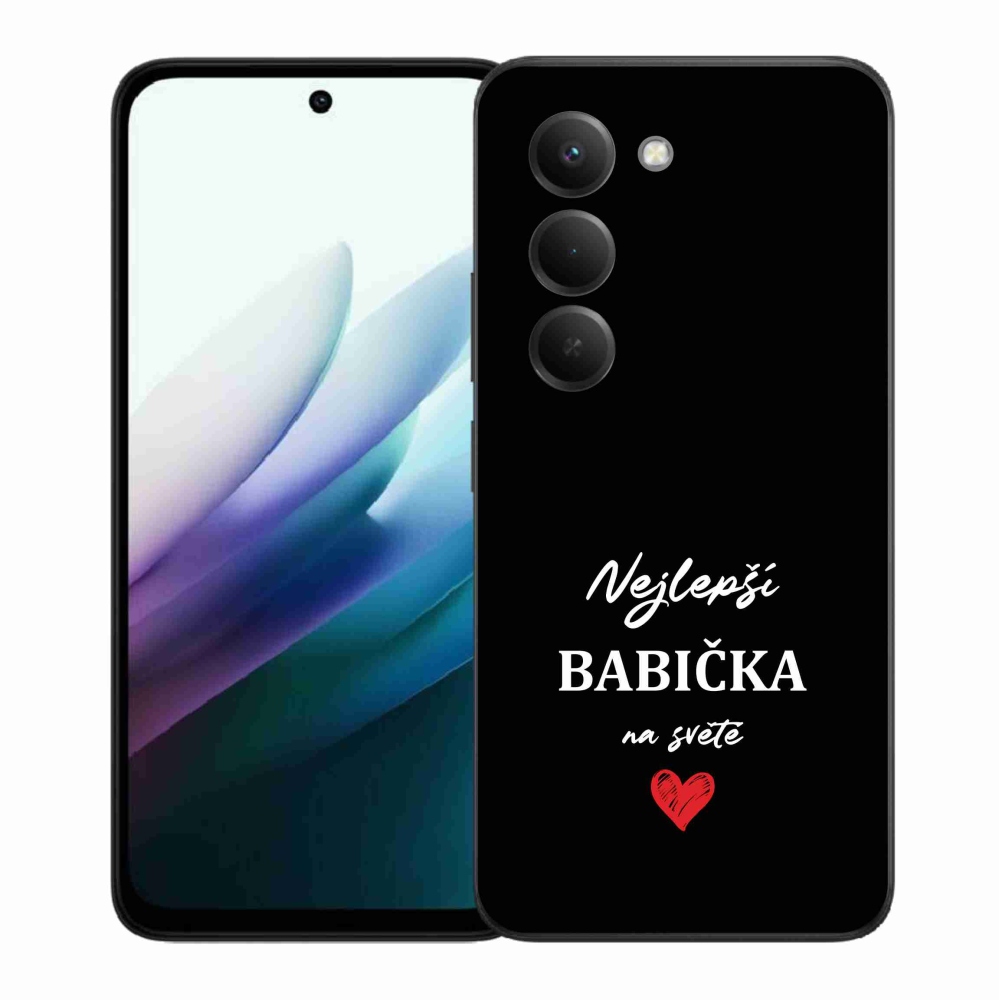 Gélový kryt mmCase na Xiaomi Redmi 15 4G/5G (171mm) - najlepšia babička 1 čierne pozadie
