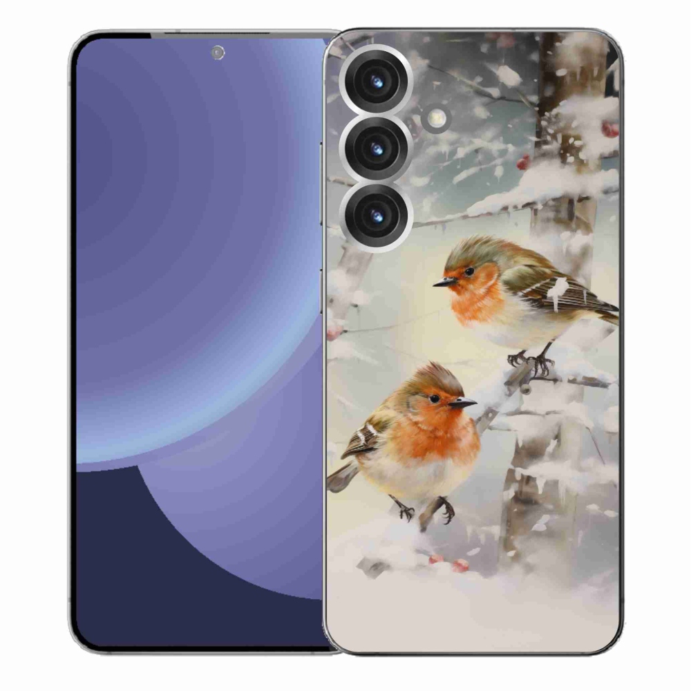 Gélový kryt mmCase na Samsung Galaxy S25+ - vtáčiky v zime