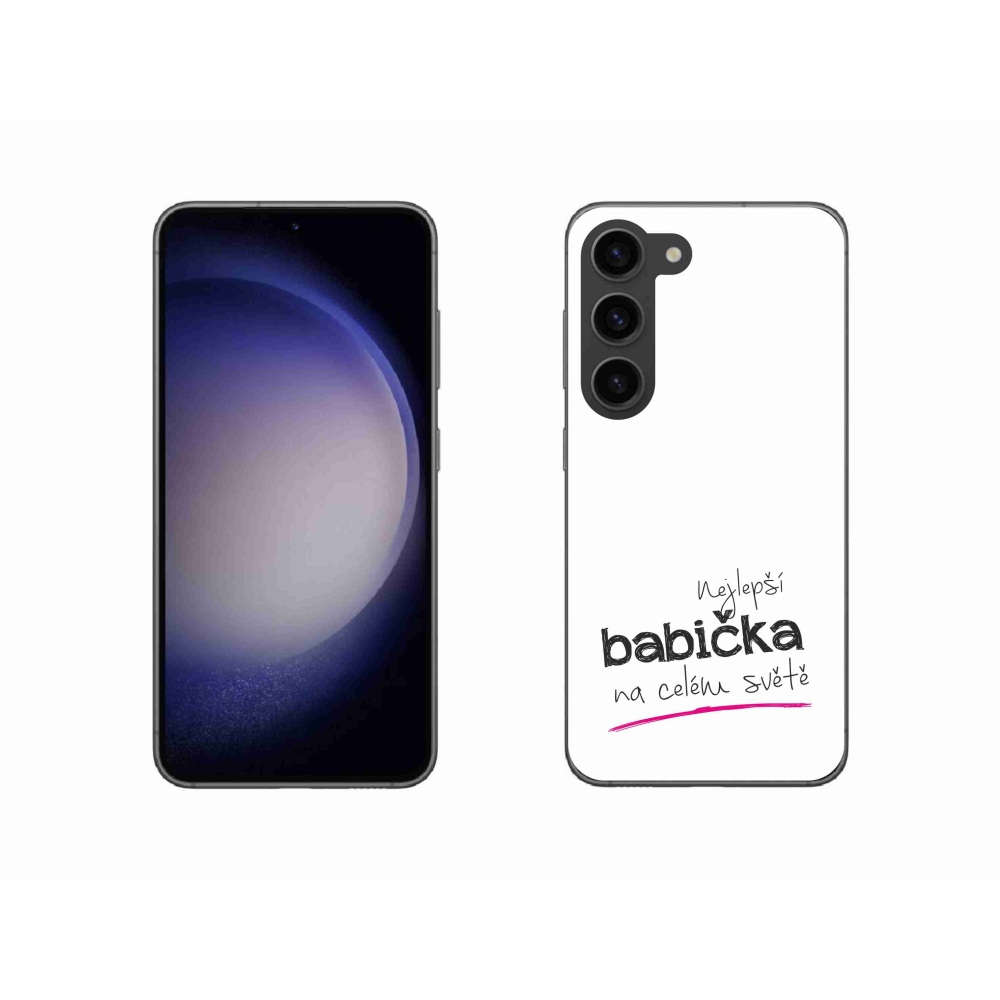 Gélový kryt mmCase na Samsung Galaxy S23 5G - najlepšia babička 4 biele pozadie
