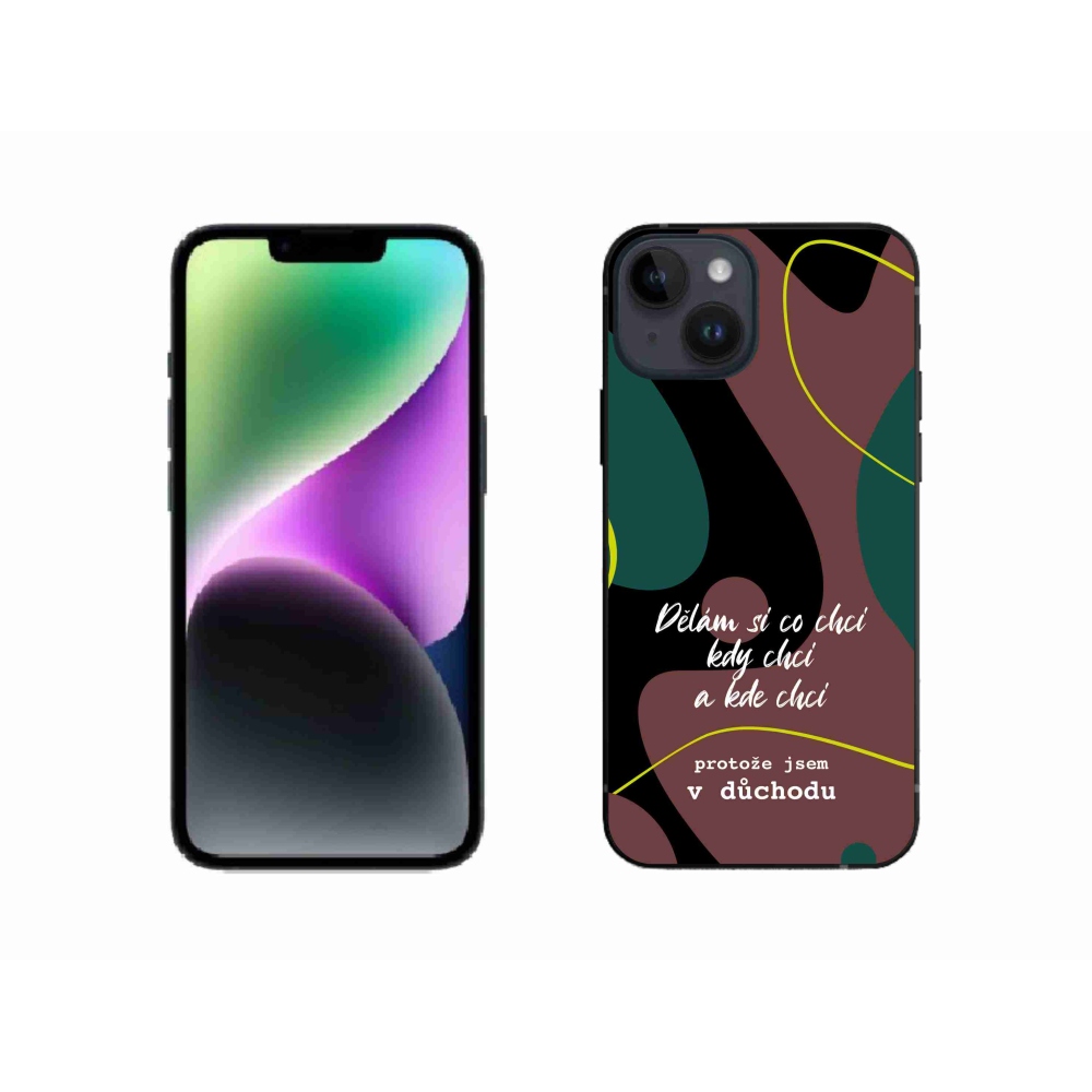 Gélový kryt mmCase na iPhone 14 - vtipný text 10 čierne pozadie