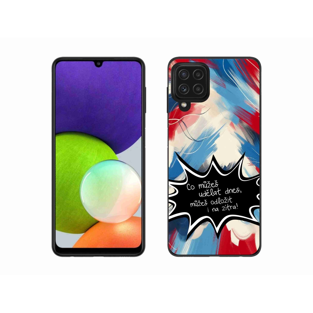 Gélový kryt mmCase na Samsung Galaxy A22 4G - vtipný text 9 čierne pozadie