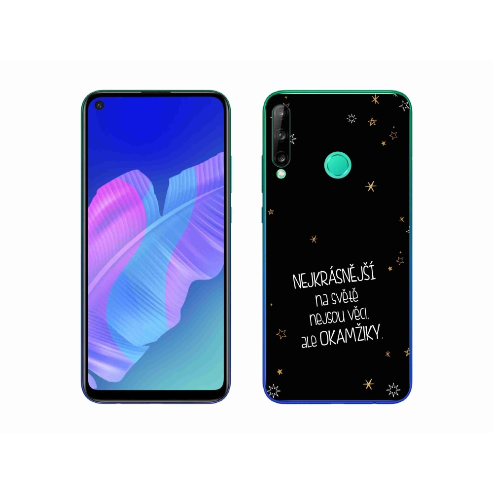 Gélový kryt mmCase na Huawei P40 Lite E - citát 4 čierne pozadie