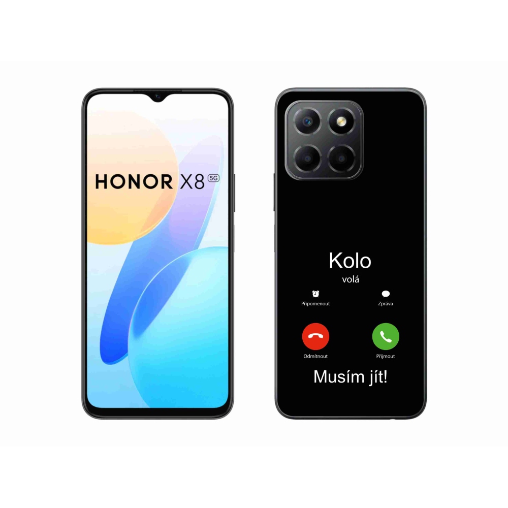 Gélový kryt mmCase na Honor X8 5G/Honor 70 Lite 5G - kolo volá čierne pozadie