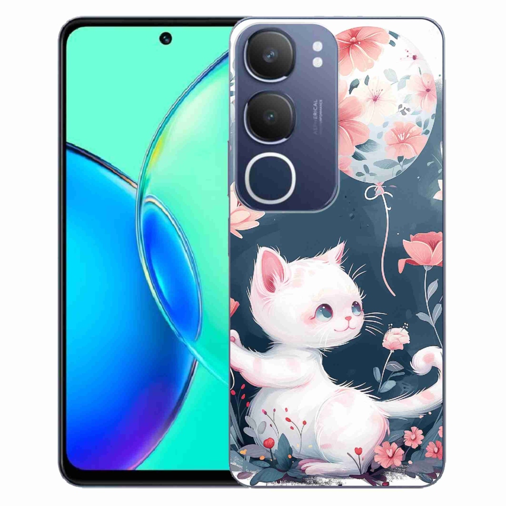 Gélový kryt mmCase na Vivo Y19s - mačiatko s balónikom