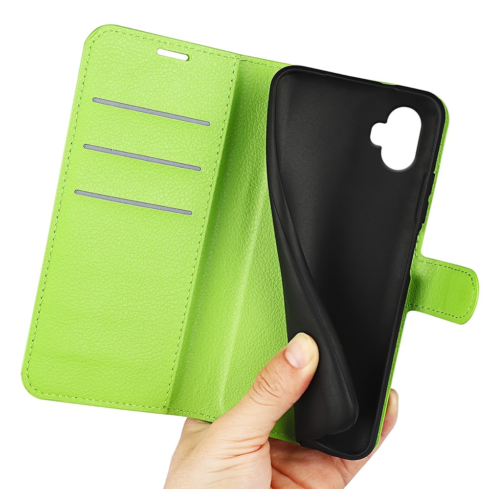 Litchi knižkové púzdro na Samsung Galaxy Xcover 7 Pro - zelené