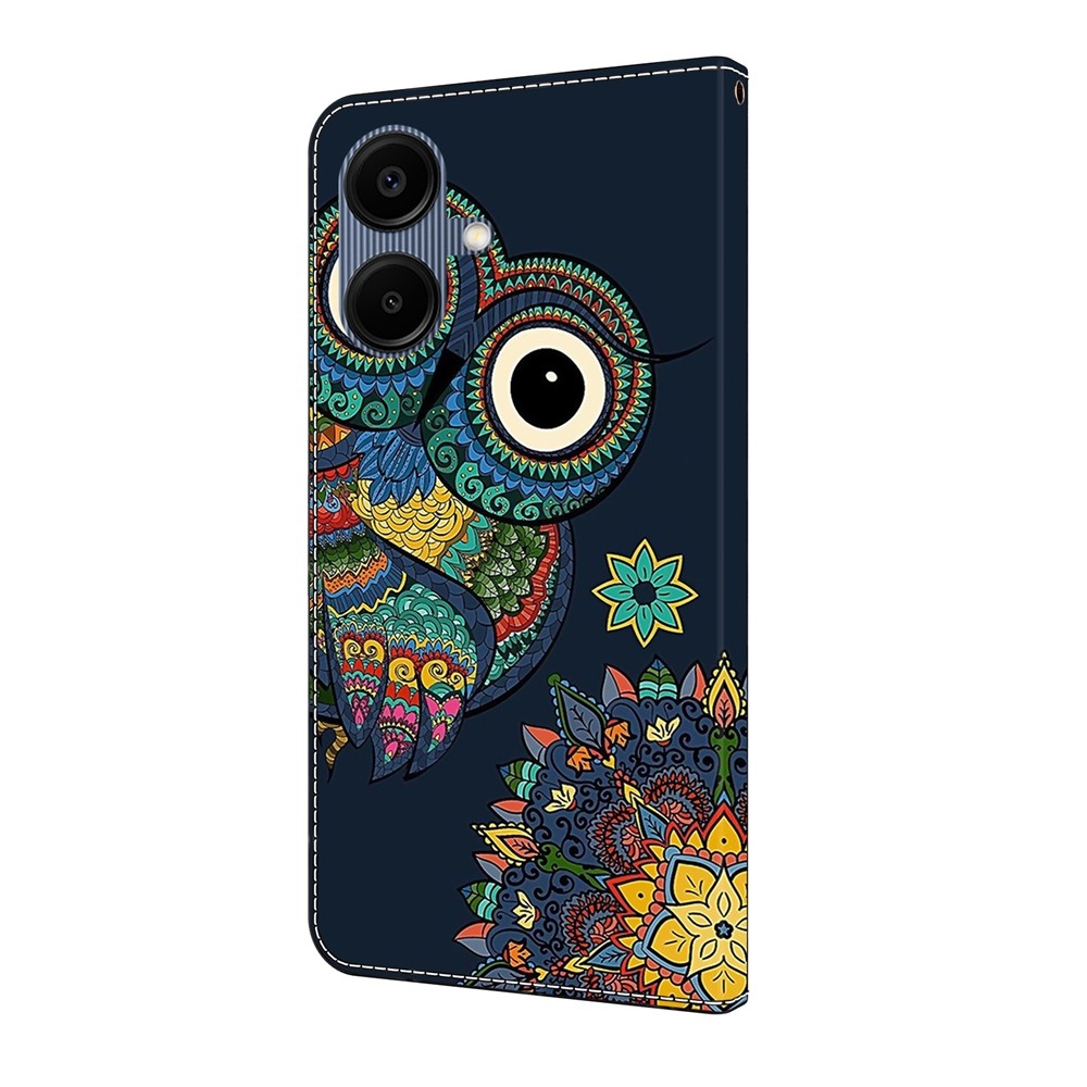 Smooth knižkové puzdro na Samsung Galaxy A07 4G - sova a mandala
