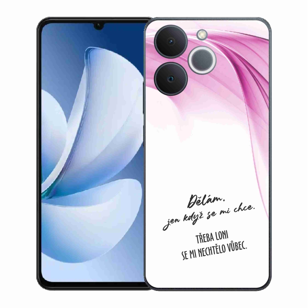 Gélový kryt mmCase na Realme Note 70T - vtipný text 12 biele pozadie