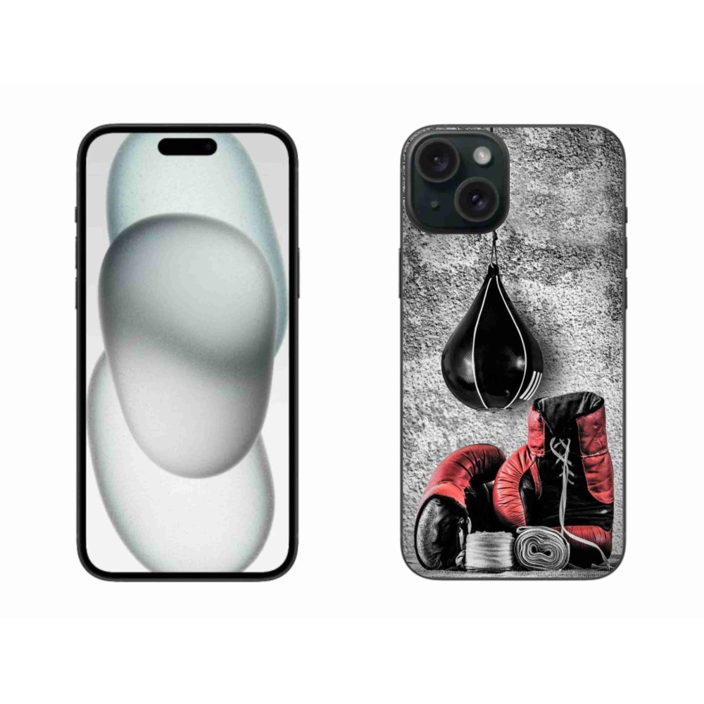 Gélový kryt mmCase na iPhone 15 Plus - boxovacie vrece a rukavice