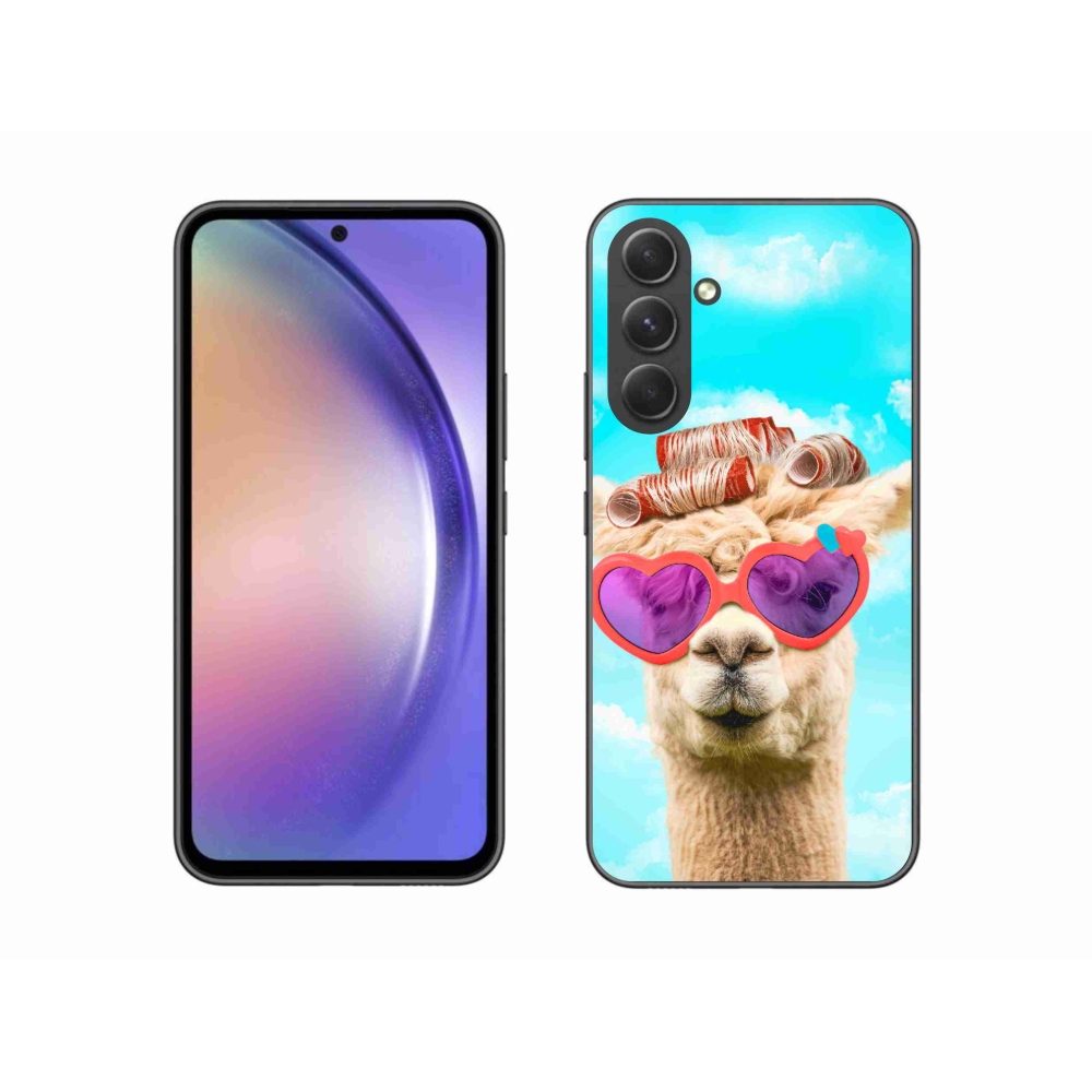 Gélový kryt mmCase na Samsung Galaxy A54 5G - lama s okuliarmi