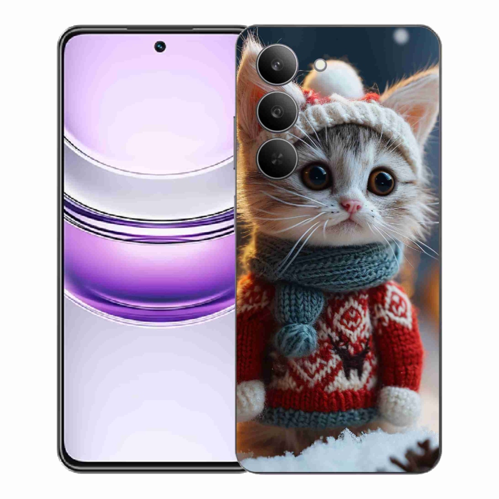 Gélový kryt mmCase na Realme 14x 5G - mačiatko vo svetri