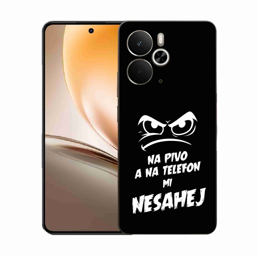 Gélový kryt mmCase na Realme 14 5G - pivný motív 2 čierne pozadie