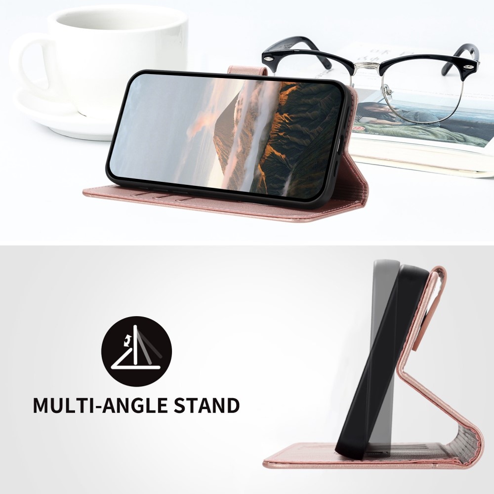 Triangles knižkové puzdro na Realme 14 5G - ružovozlaté