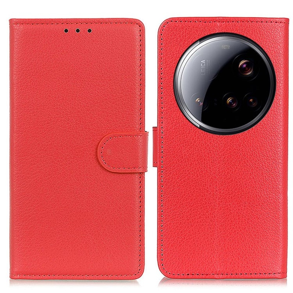 Litchie knižkové púzdro pre Xiaomi 15 Ultra - červené