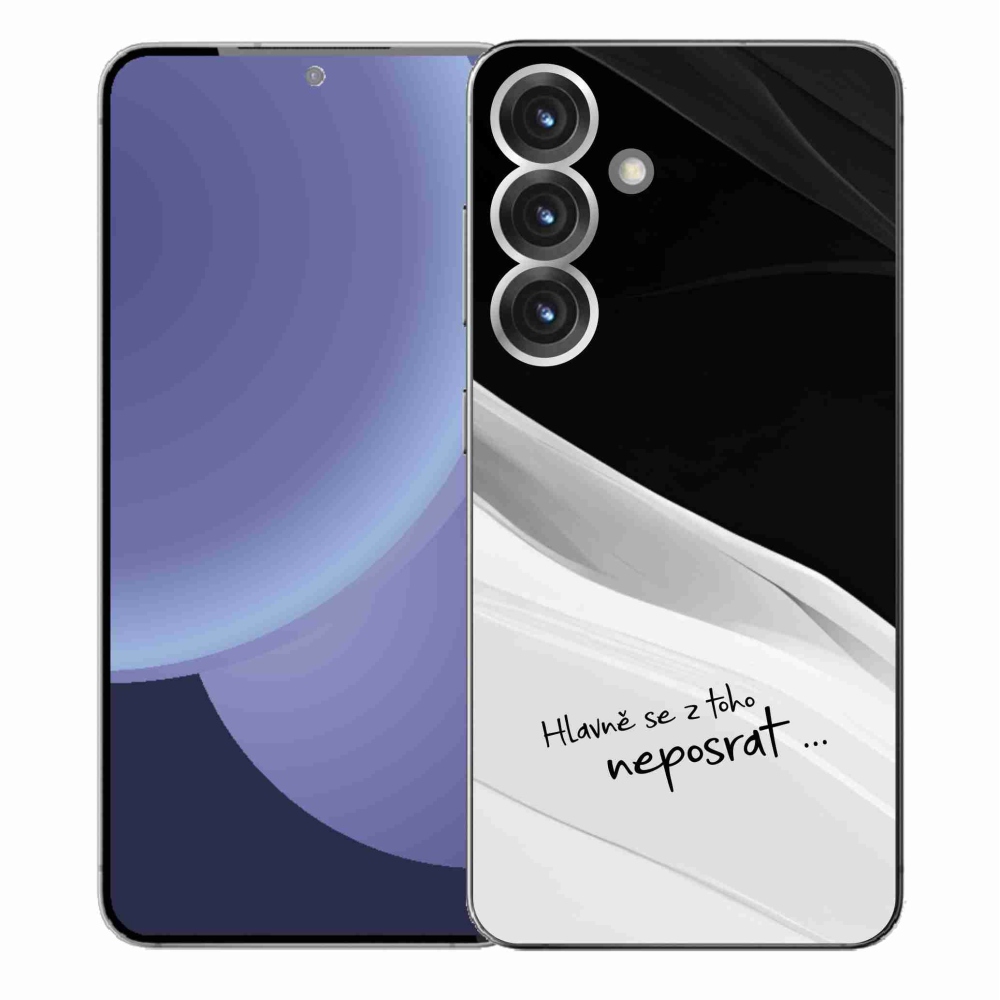 Gélový kryt mmCase na Samsung Galaxy S25+ - vtipný text 13 bieločierne pozadie