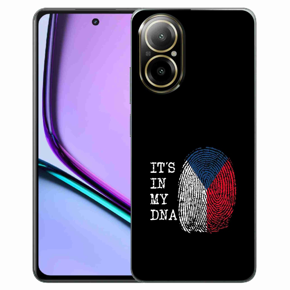 Gélový kryt mmCase na Realme C67 - vlajka odtlačok prsta čierne pozadie