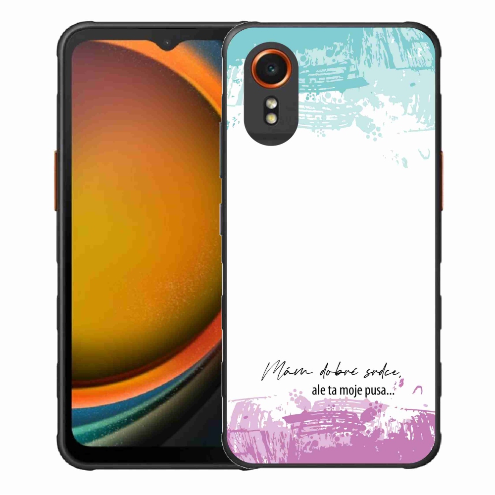 Gélový kryt mmCase na Samsung Galaxy Xcover 7 - vtipný text 3 biele pozadie