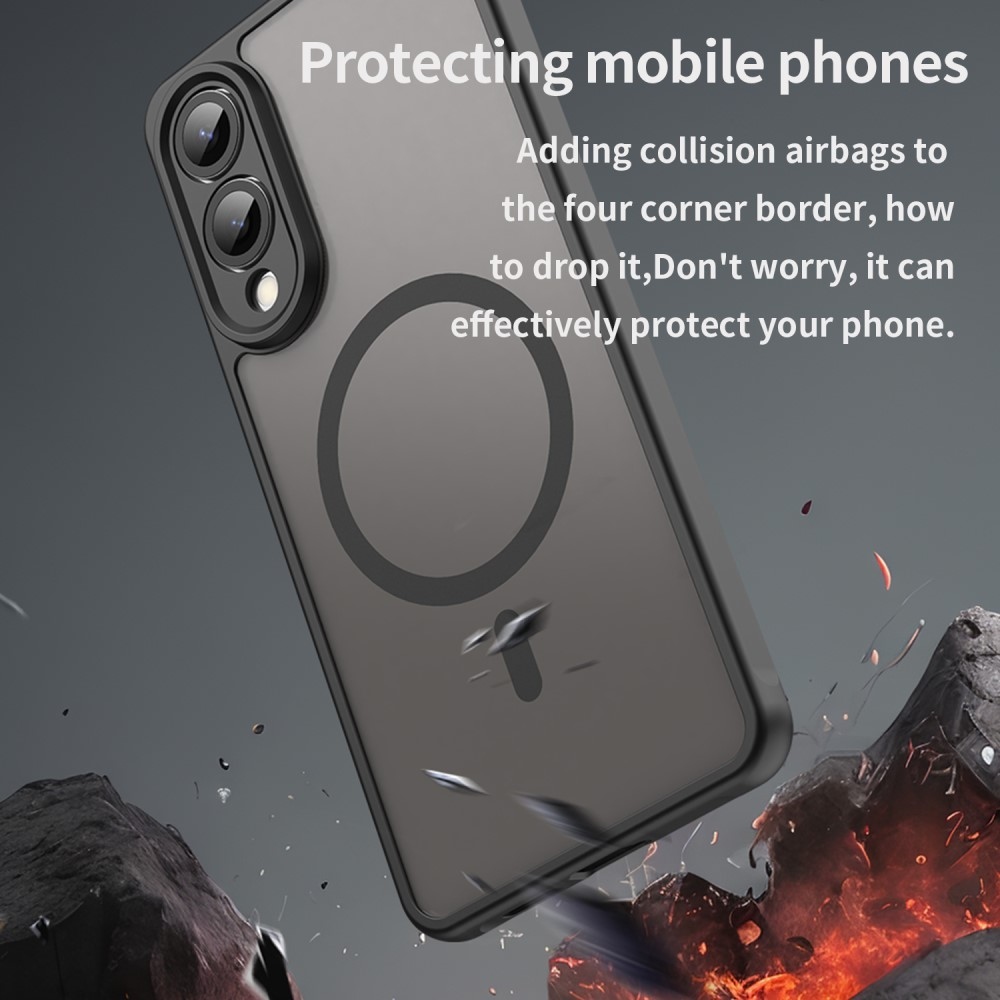 Case matný gélový obal s MagSafe na Samsung Galaxy S25 Edge - čierny