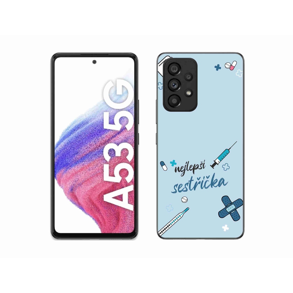 Gélový kryt mmCase na Samsung Galaxy A53 5G - najlepšia sestrička modré pozadie
