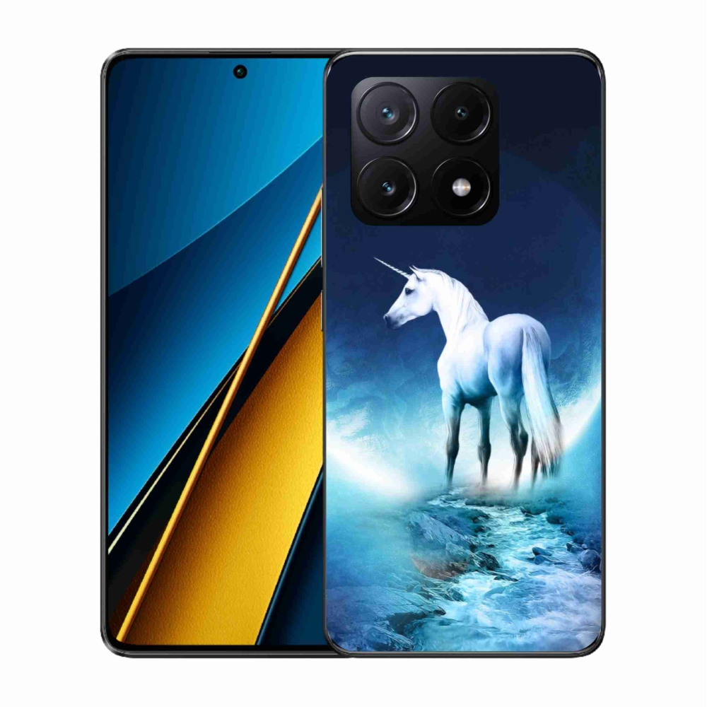 Gélový kryt mmCase na Xiaomi Poco X6 Pro 5G - biely jednorožec