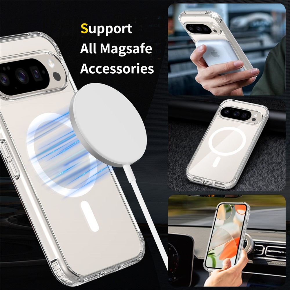 Acryle gélový obal s pevným chrbtom a MagSafe na Google Pixel 10 Pro/Pixel 10 - priehľadný
