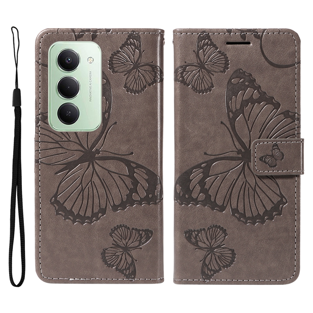 Big Butterfly knižkové púzdro na Xiaomi Redmi 15 4G (171mm) - šedé