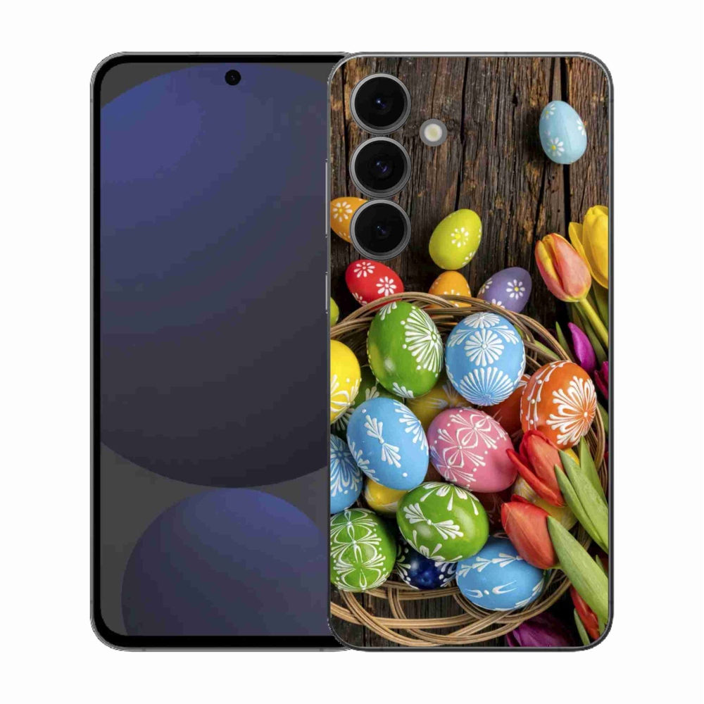 Gélový kryt mmCase na Samsung Galaxy S25 FE - veľkonočné vajíčka