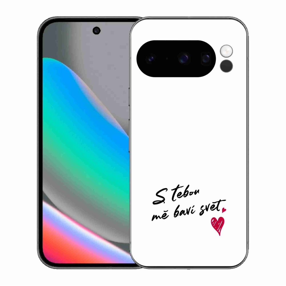 Gélový kryt mmCase na Google Pixel 10 Pro - zamilovaný text 1 biele pozadie