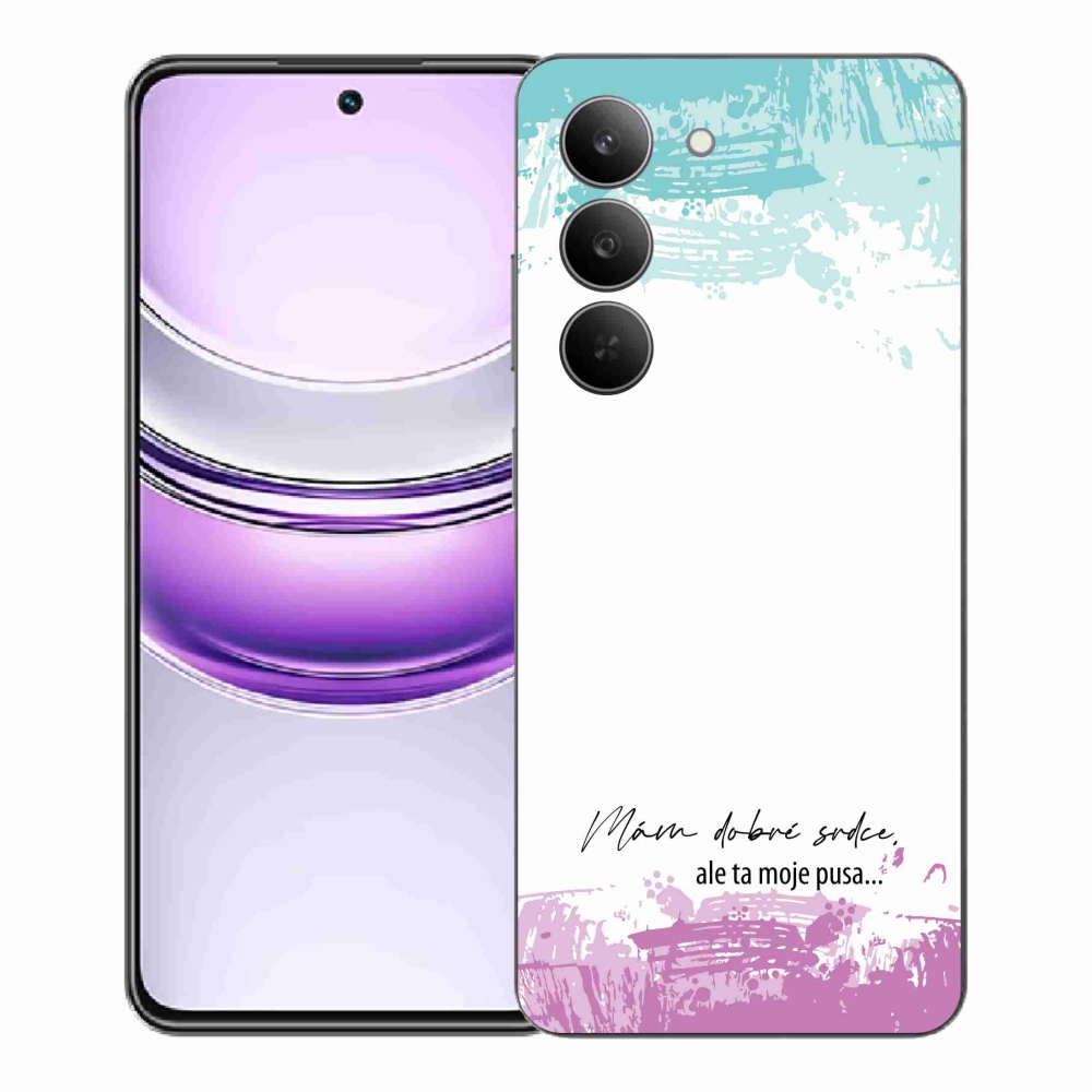 Gélový kryt mmCase na Realme 14x 5G - vtipný text 3 biele pozadie