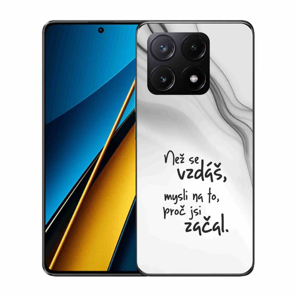 Gélový kryt mmCase na Xiaomi Poco X6 Pro 5G - citát 2 biele pozadie