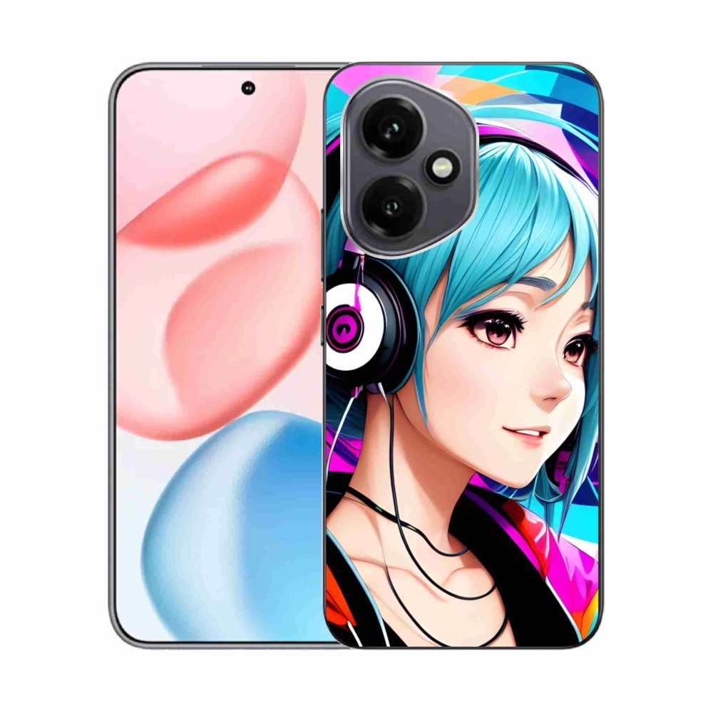 Gélový kryt mmCase na Honor 400 - dievča so slúchadlami