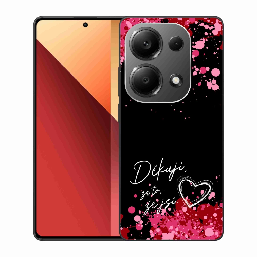 Gélový kryt mmCase na Xiaomi Redmi Note 13 Pro 4G/Poco M6 Pro - zamilovaný text 2 čierne pozadie