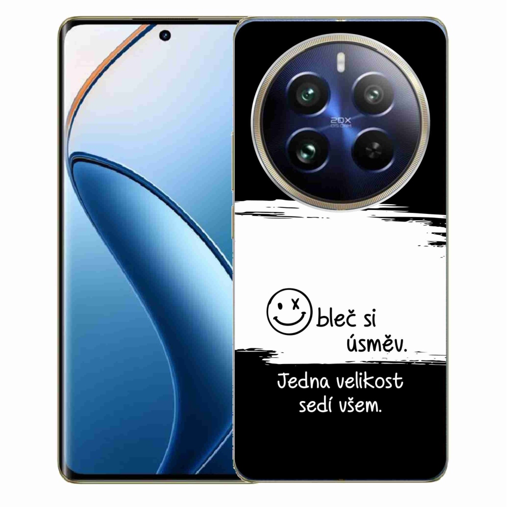 Gélový kryt mmCase na Realme 12 Pro 5G/12 Pro+ 5G - vtipný text 8 bieločierne pozadie