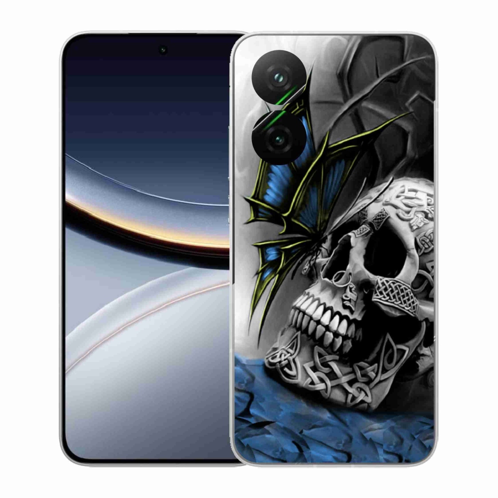 Gélový kryt mmCase na Xiaomi Poco F7 5G - motýľ a lebka