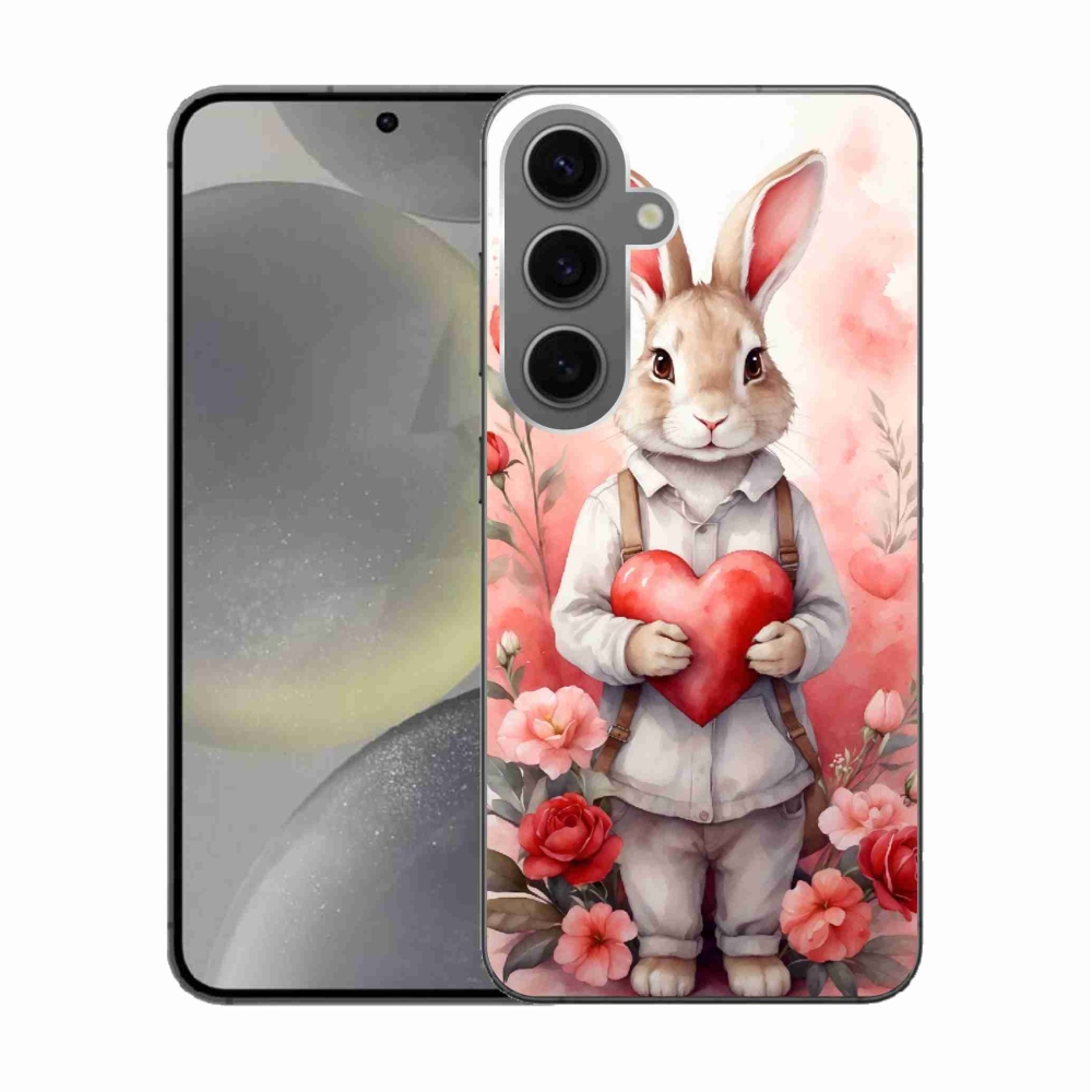 Gélový kryt mmCase na Samsung Galaxy S24 - zajac so srdiečkom
