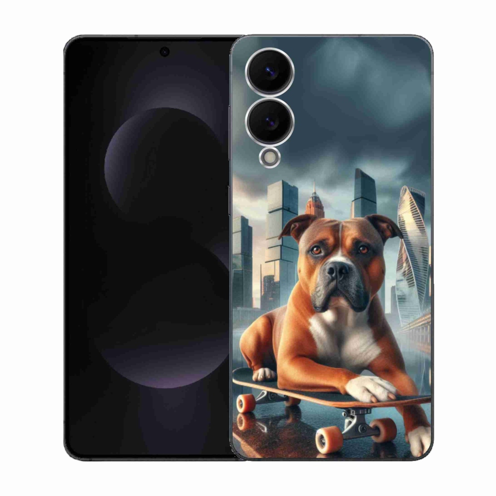 Gélový kryt mmCase na Samsung Galaxy S25 Edge - pes na skateboarde