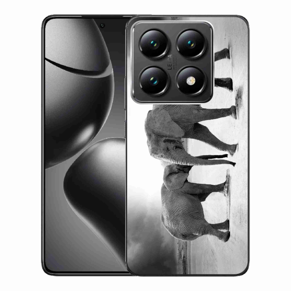 Gélový kryt mmCase na Xiaomi 14T Pro - čiernobieli slony