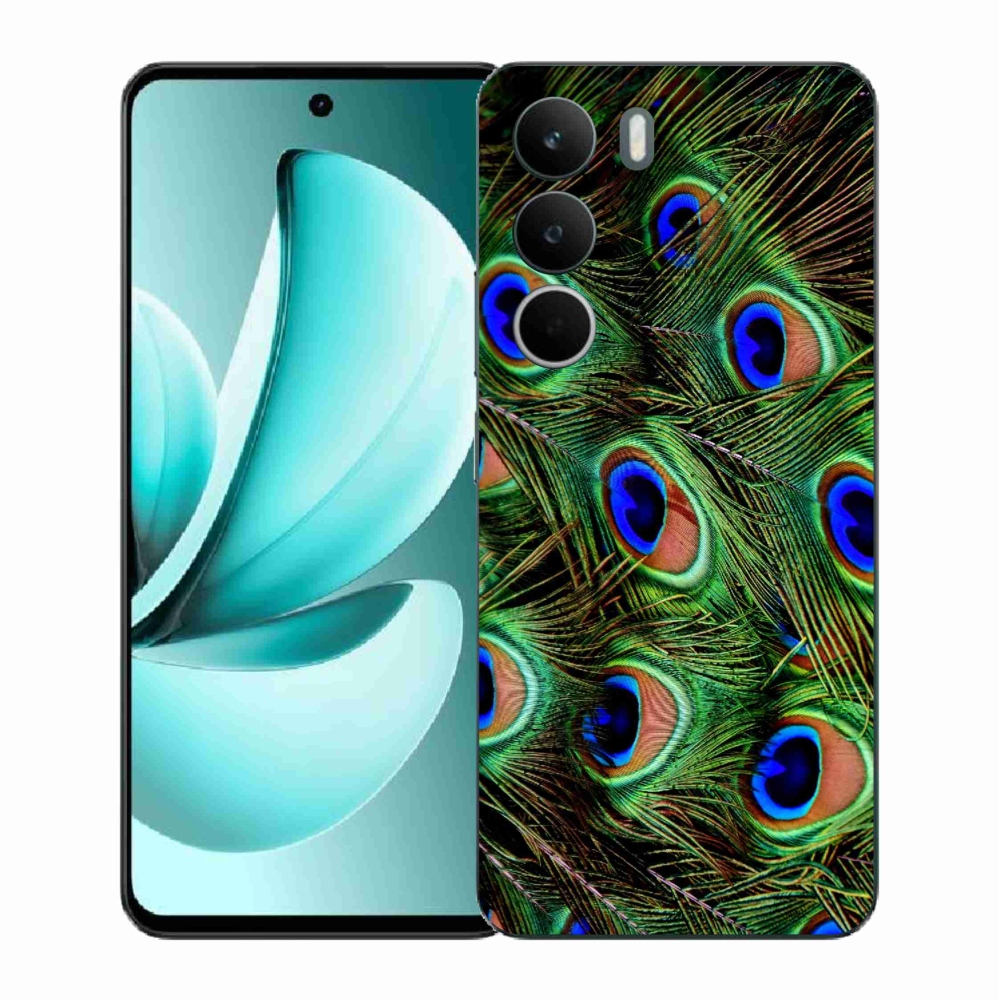 Gélový kryt mmCase na Realme C71 - pávie perie