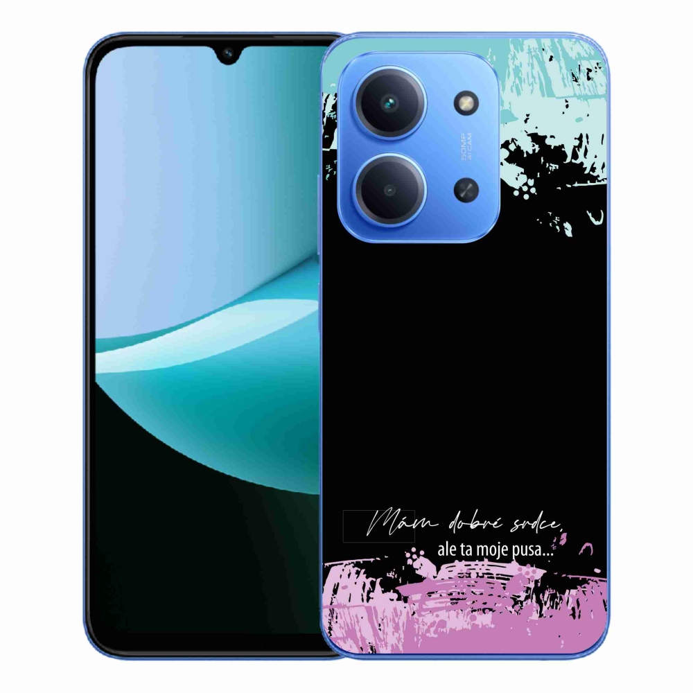 Gélový kryt mmCase na Xiaomi Redmi 15C 4G/5G (173mm) - vtipný text 3 čierne pozadie