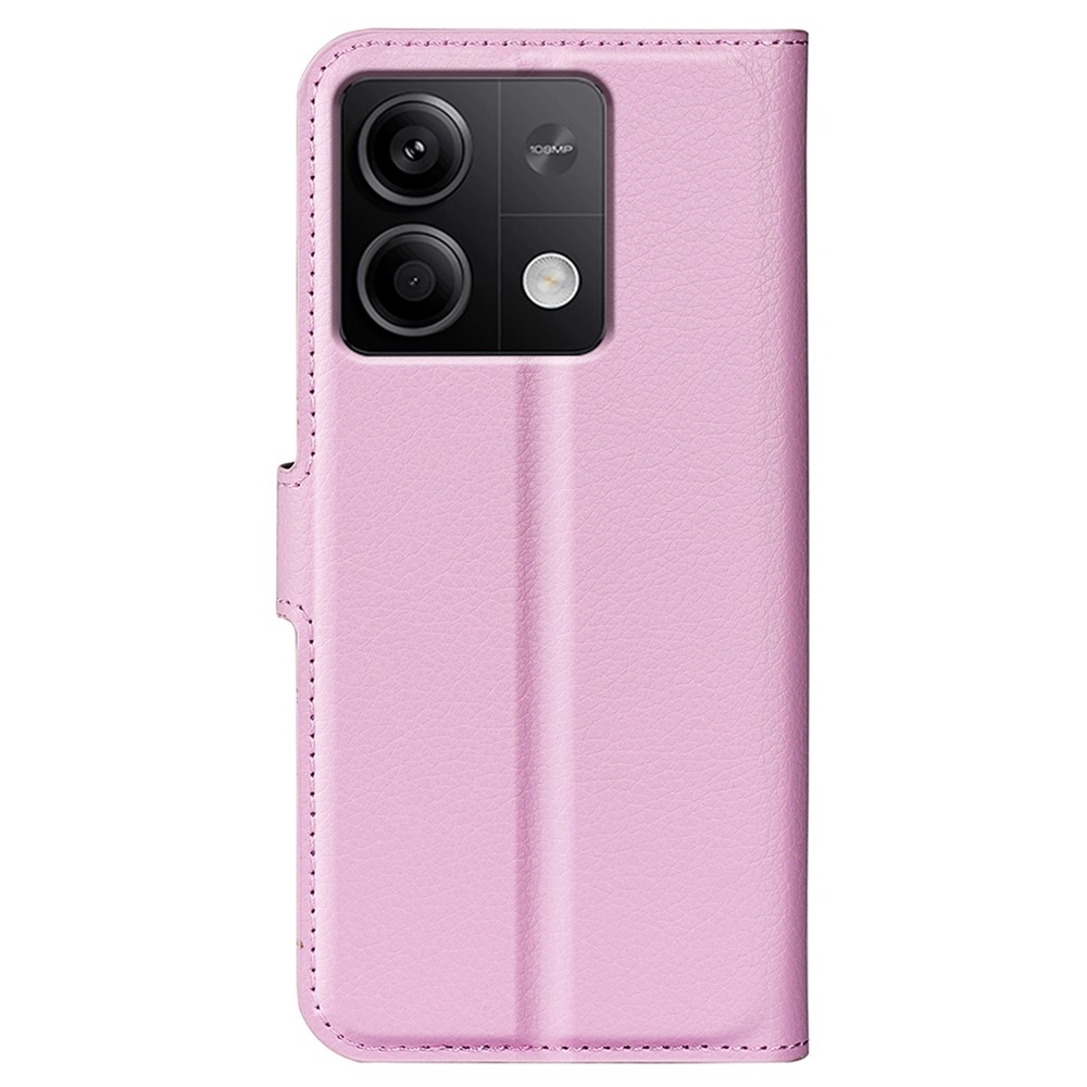 Litchi knižkové puzdro na Xiaomi Redmi Note 13 5G - ružové