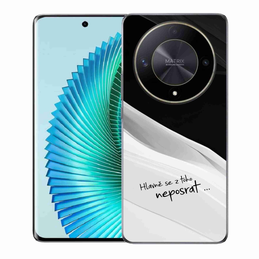 Gélový kryt mmCase na Honor Magic 6 Lite 5G - vtipný text 13 bieločierne pozadie