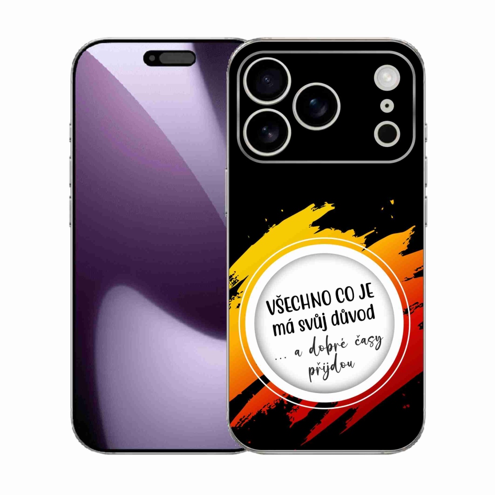 Gélový kryt mmCase na iPhone 17 Pro - citát 3 čierne pozadie