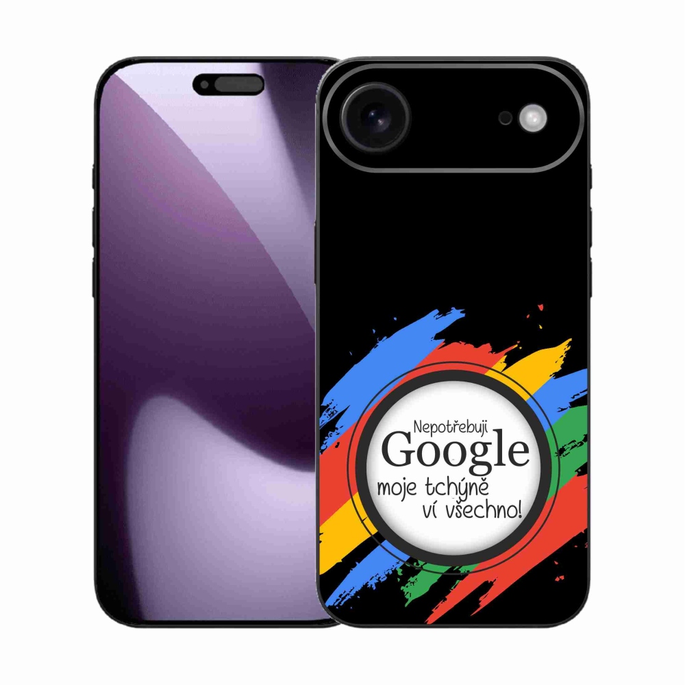 Gélový kryt mmCase na iPhone 17 Air - svokra vie všetko čierne pozadie