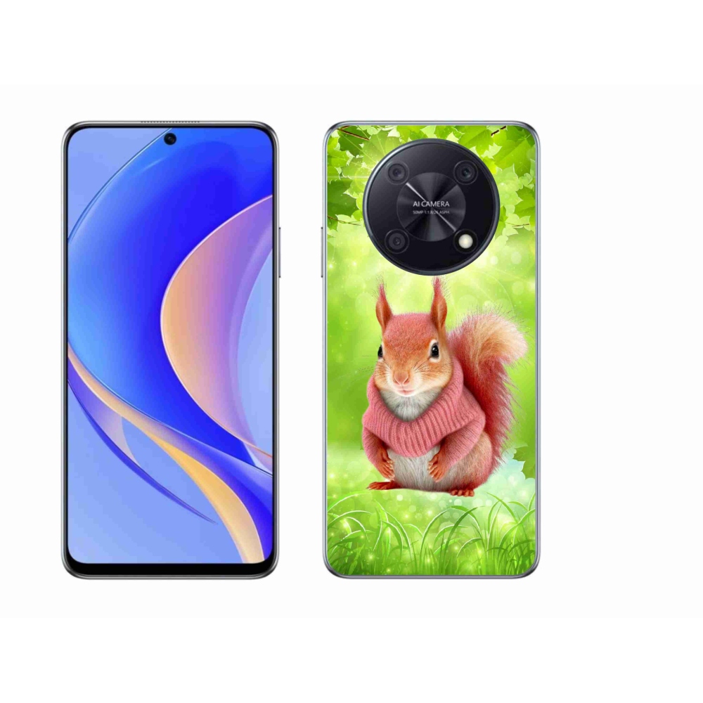 Gelový kryt mmCase na Huawei Nova Y90 - veverka ve svetru