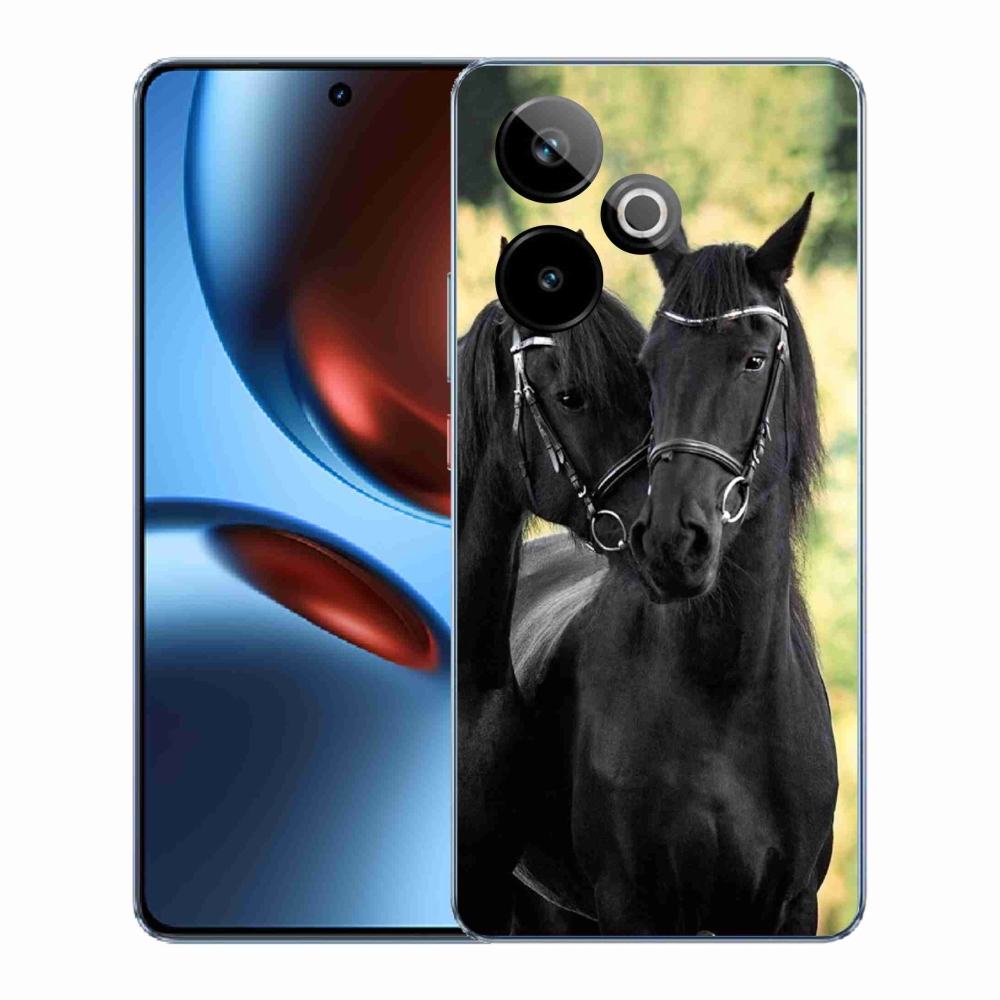 Gélový kryt mmCase na Realme GT 7 5G/GT 7T 5G - dva čierne kone