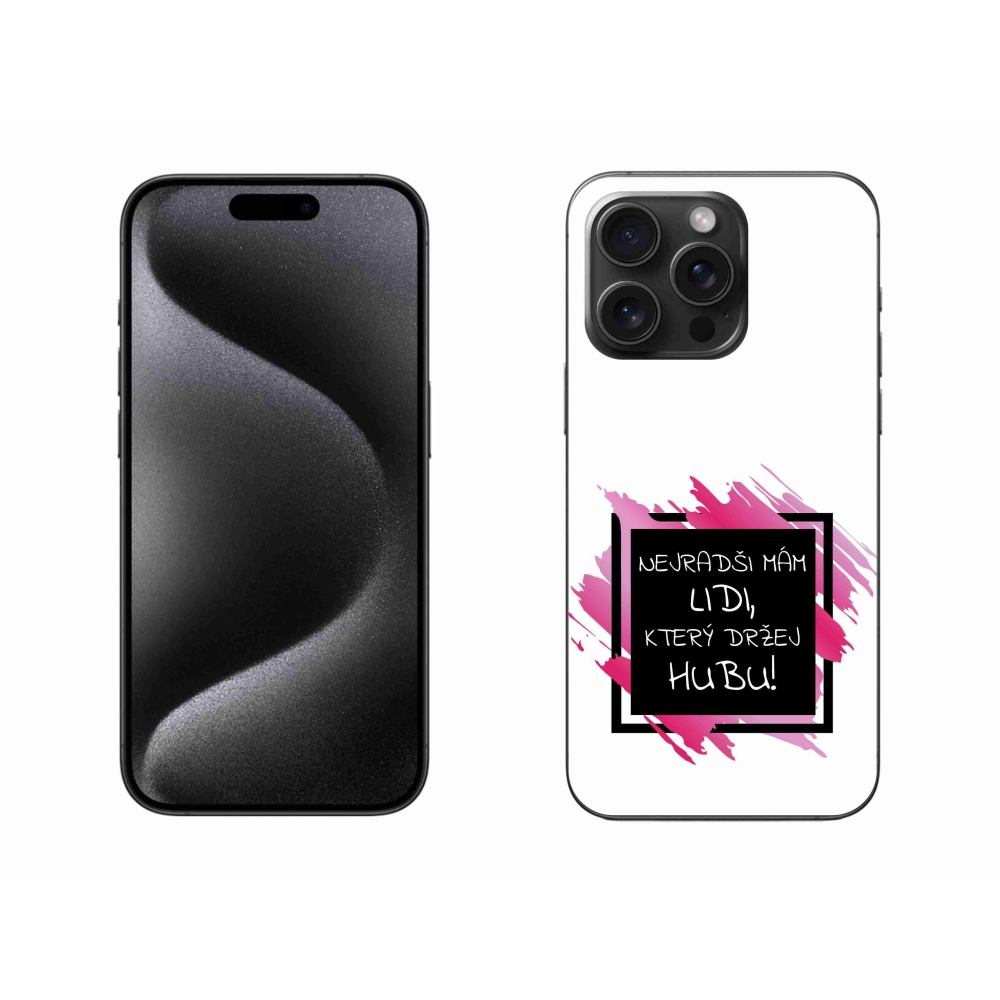 Gélový kryt mmCase na iPhone 15 Pro Max - vtipný text 7 čiernobiele pozadie
