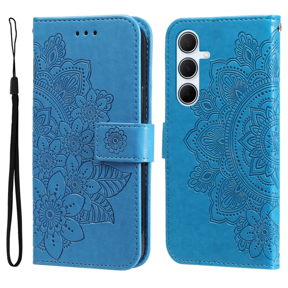 Mandala knižkové púzdro na Samsung Galaxy A36 5G/A56 5G - modré