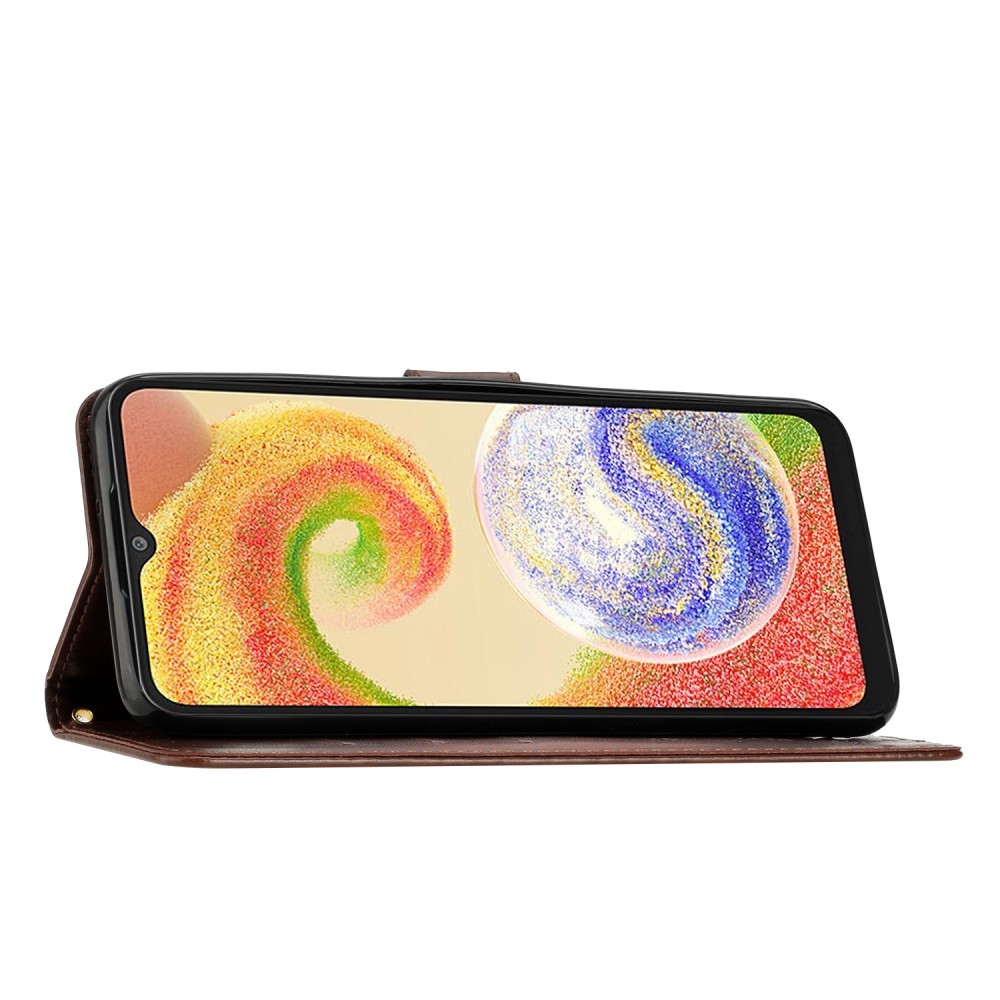 Flowers knižkové púzdro na Samsung Galaxy A06 4G - hnedé