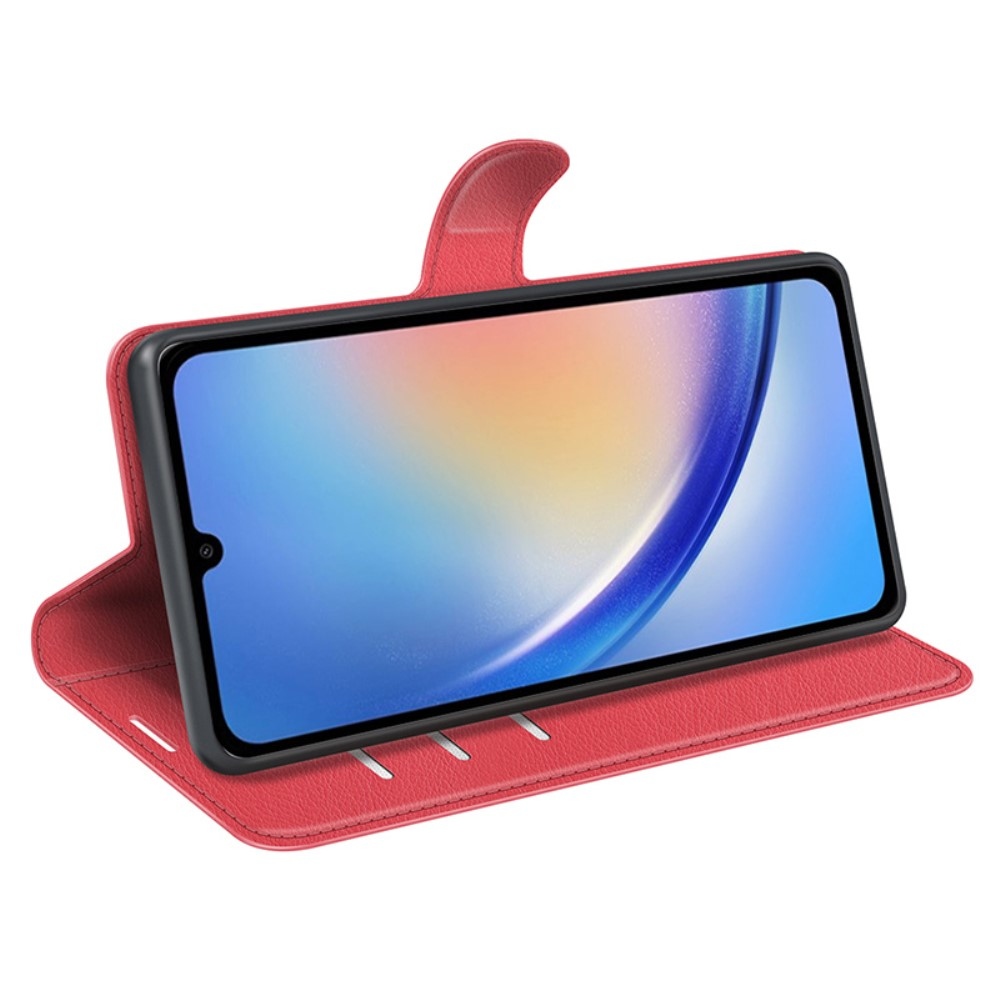 Litchi knižkové púzdro na Samsung Galaxy A35 5G - červené