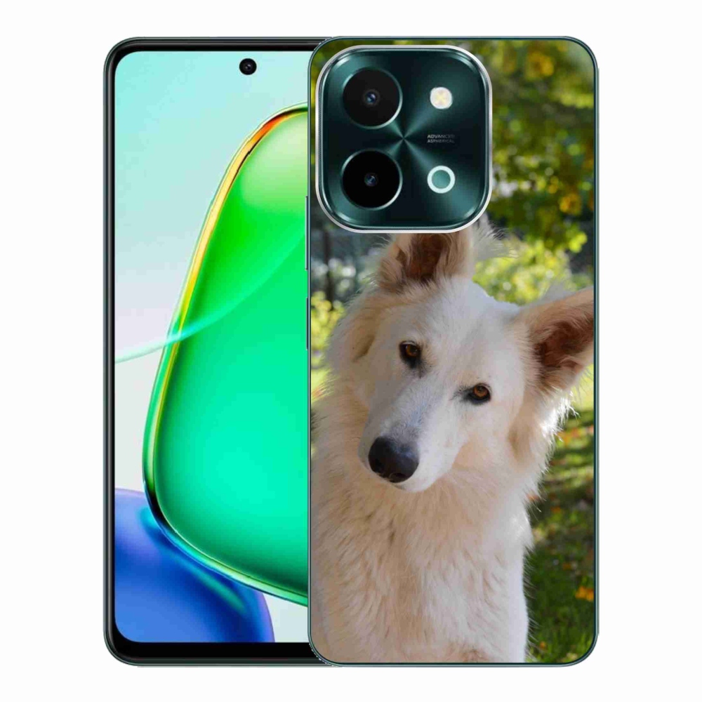 Gélový kryt mmCase na Vivo Y28 - biely švajčiarsky ovčiak 1